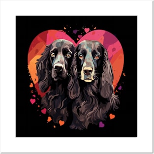 Field Spaniel Couple Valentine Posters and Art